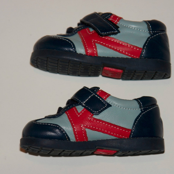 SOLD/////////////Boys See Kai Run Smaller Walkers Blue Leather Sz 3 - Picture 3 of 5